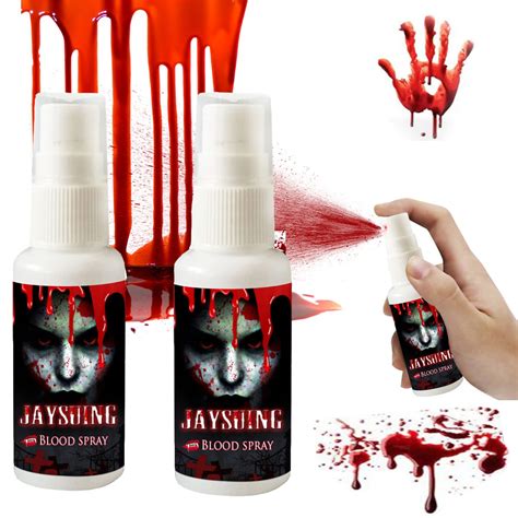 spraying fake blood on clothes|blood on face makeup.